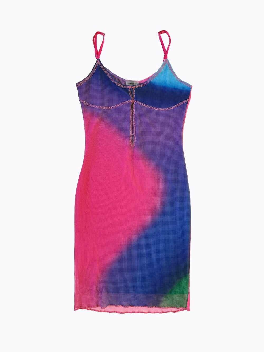 WMNS Wear Lucid Galaxy Mesh Dress S Pink Blue Ombre Cutout Babydoll Y2K Festival